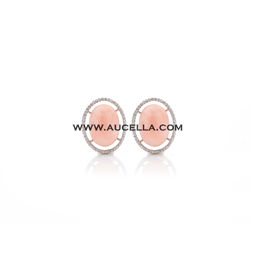 Orecchini spole corallo rosa con diamant