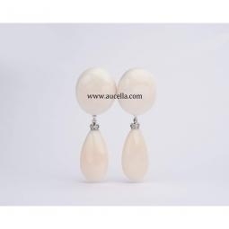 Orecchini in oro con corallo rosa naturale 