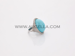 Anello con turchese naturale in oro 
