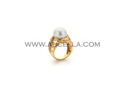 Anello in oro e perla australia