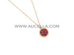 Sapphires and coral pendant 