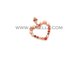 heart pendant with coral and gold