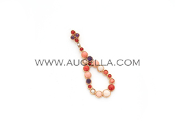 Drop pendant set in gold with corals 