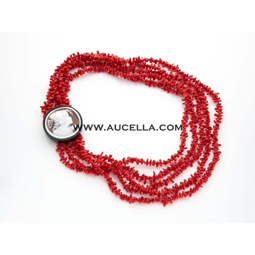 Necklace made with natural red coral