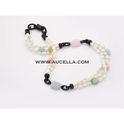 Collana perle in ebano