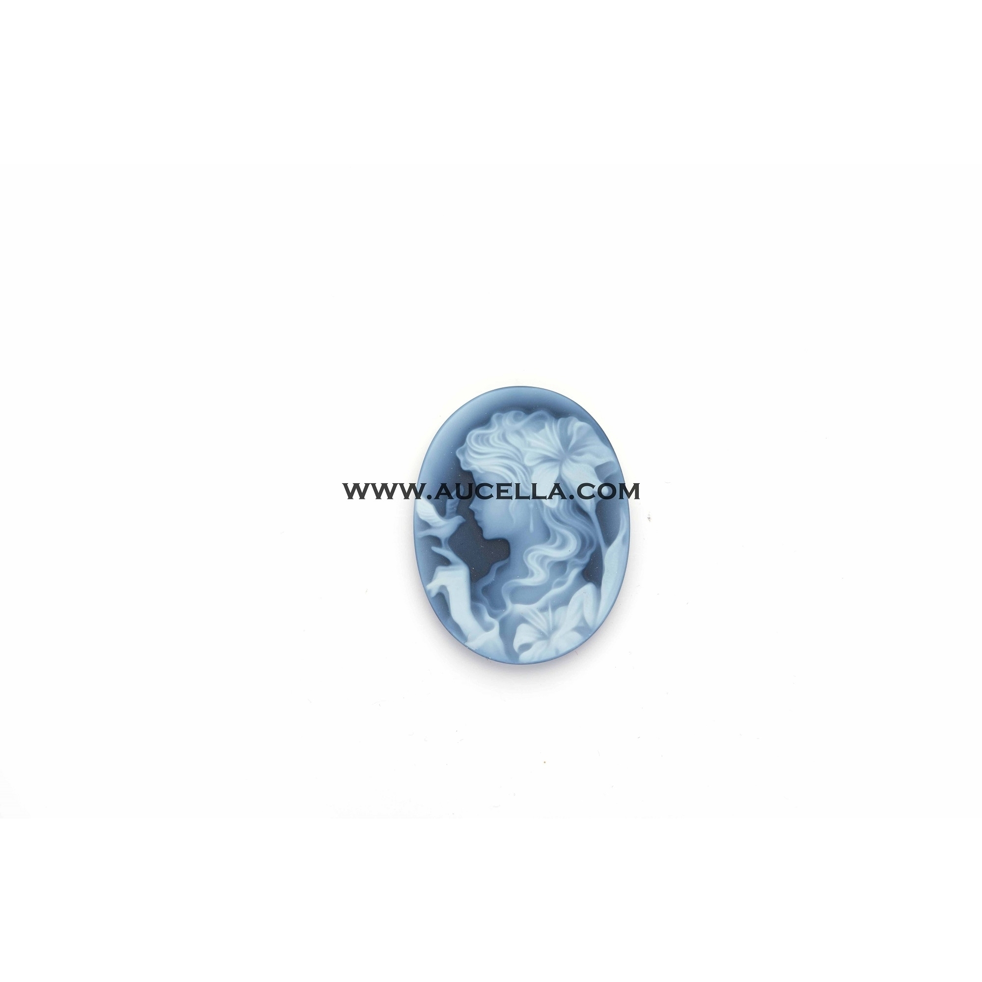 agata blu 40 mm volto di donna 